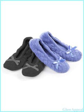 Microterry Ballerina Slipper Satin Bow 2 Pack